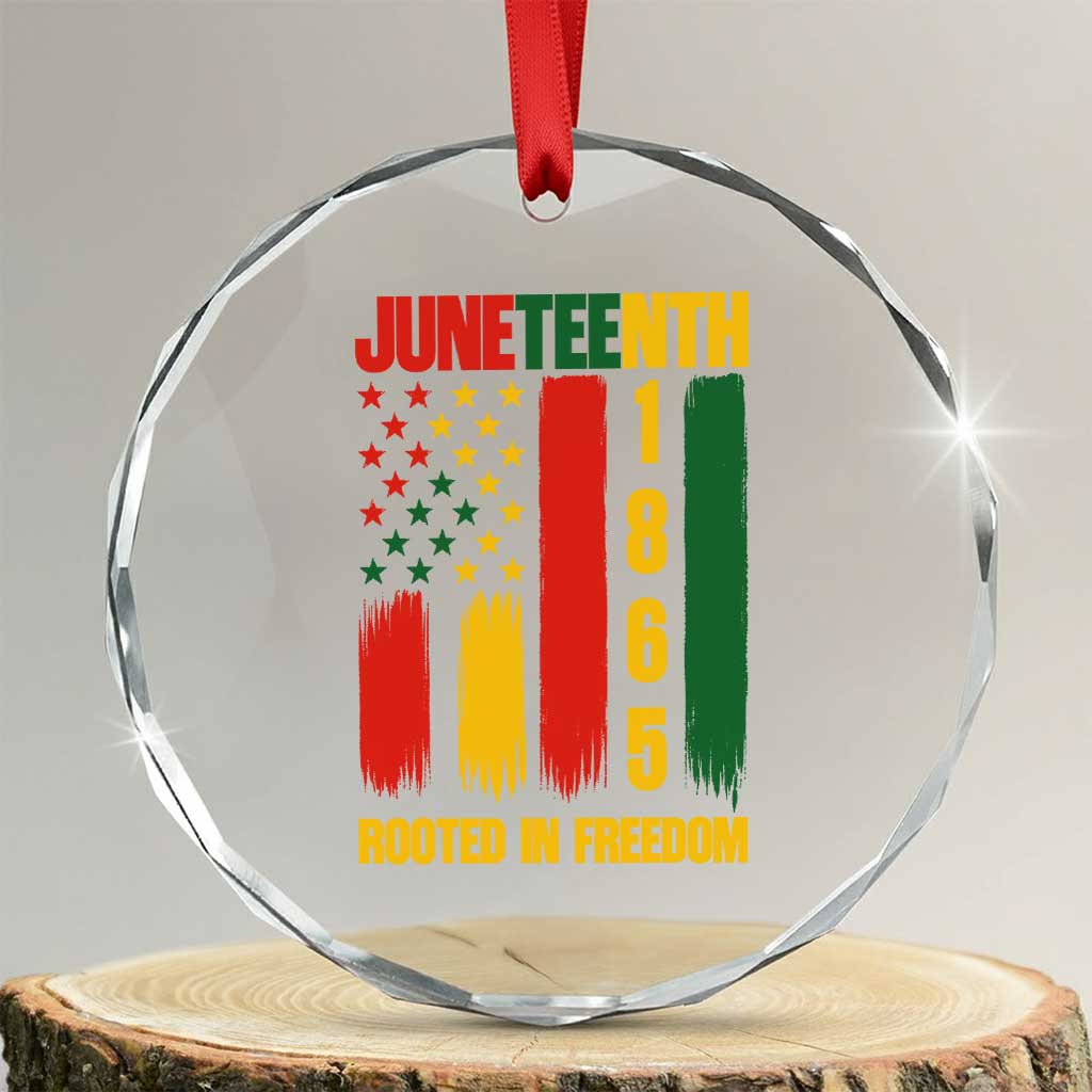 Juneteenth 1865 Freedom Pride Crystal Glass Ornament African American Heritage Graphic