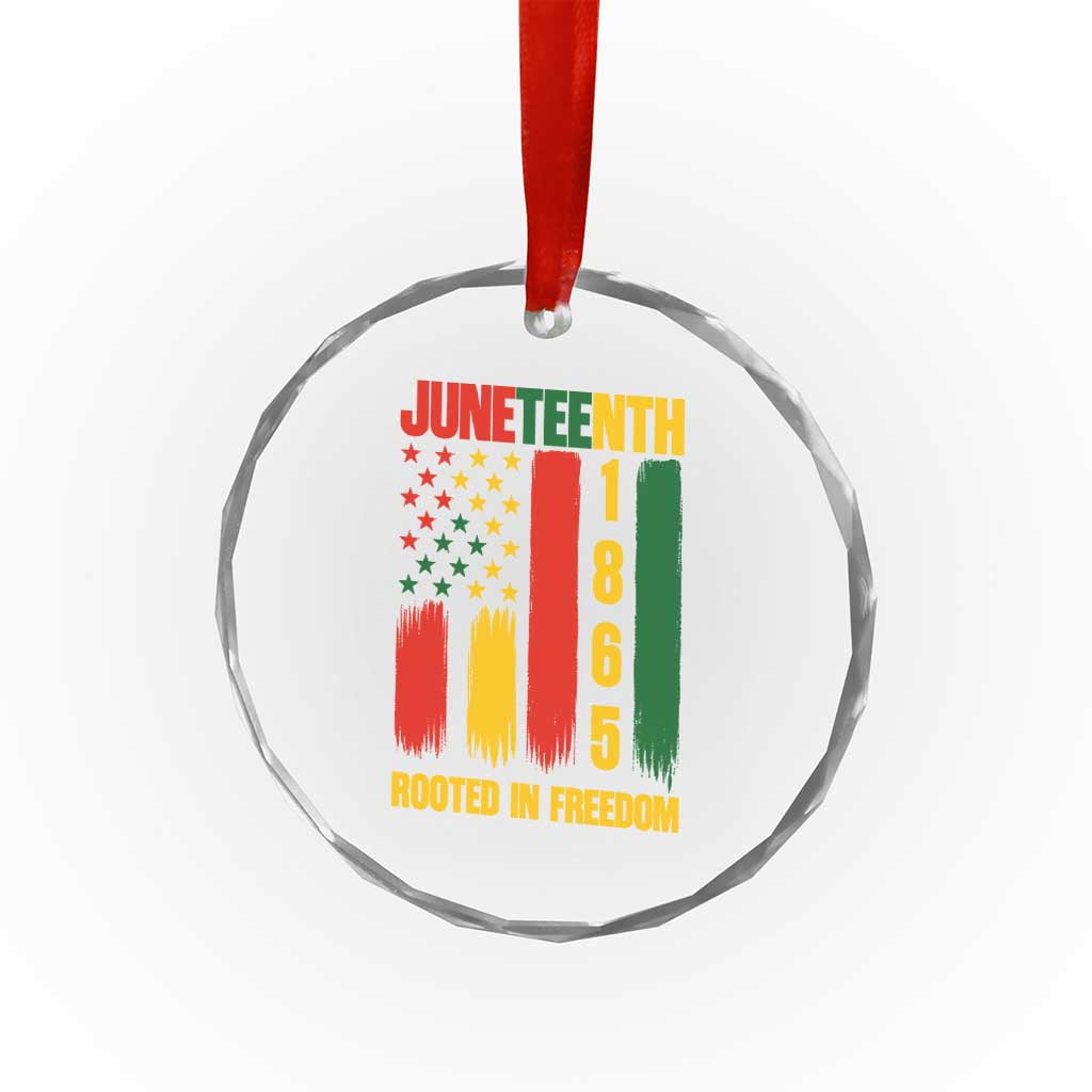 Juneteenth 1865 Freedom Pride Crystal Glass Ornament African American Heritage Graphic