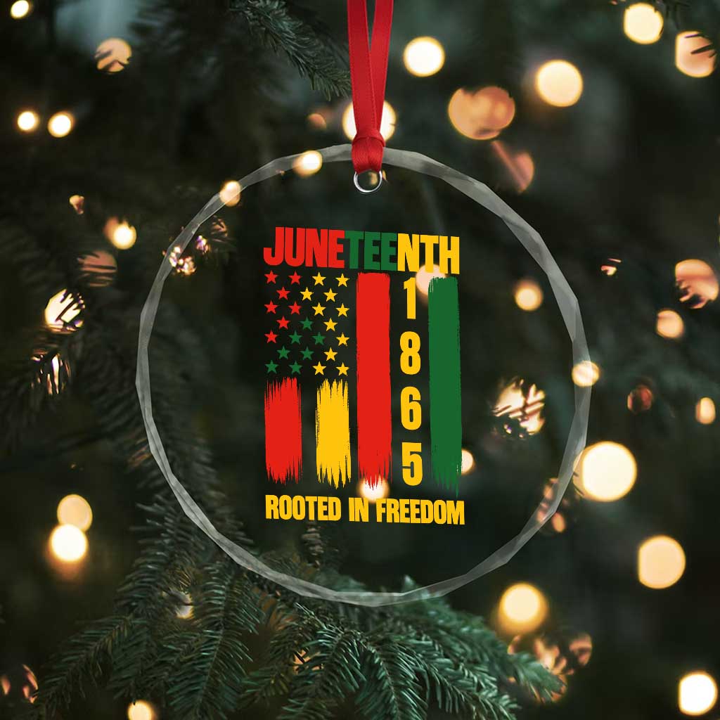 Juneteenth 1865 Freedom Pride Crystal Glass Ornament African American Heritage Graphic