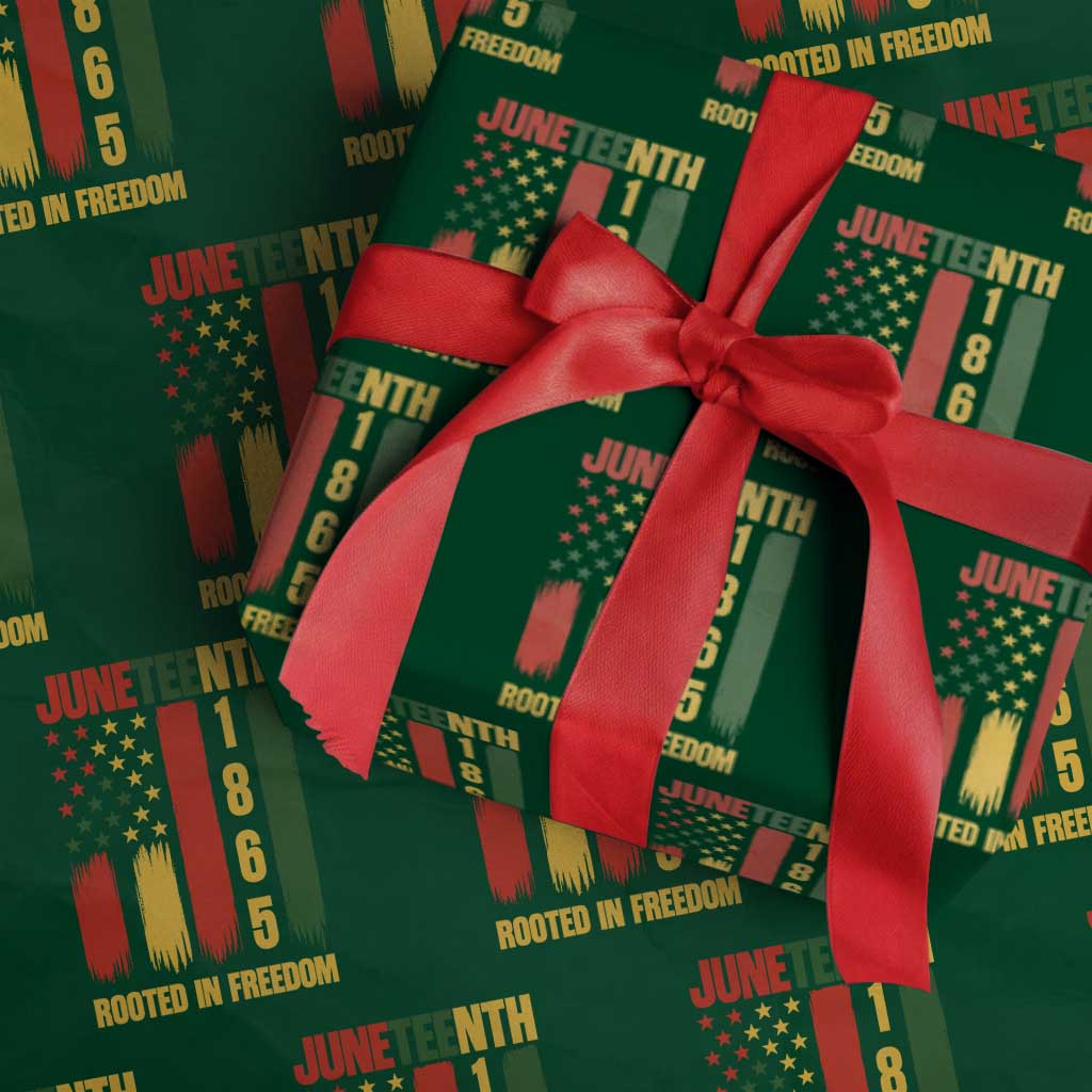 Juneteenth 1865 Freedom Pride Wrapping Paper Roll African American Heritage Graphic