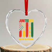 Juneteenth 1865 Freedom Pride Heart Crystal Glass Ornament African American Heritage Graphic