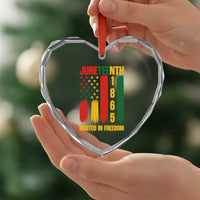 Juneteenth 1865 Freedom Pride Heart Crystal Glass Ornament African American Heritage Graphic