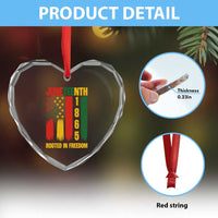 Juneteenth 1865 Freedom Pride Heart Crystal Glass Ornament African American Heritage Graphic