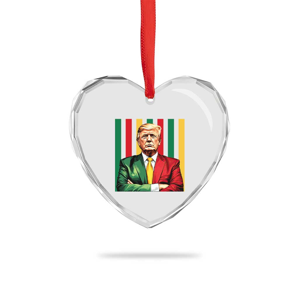 Juneteenth American Leader Inspiration Heart Crystal Glass Ornament 1865 American Heritage Gift