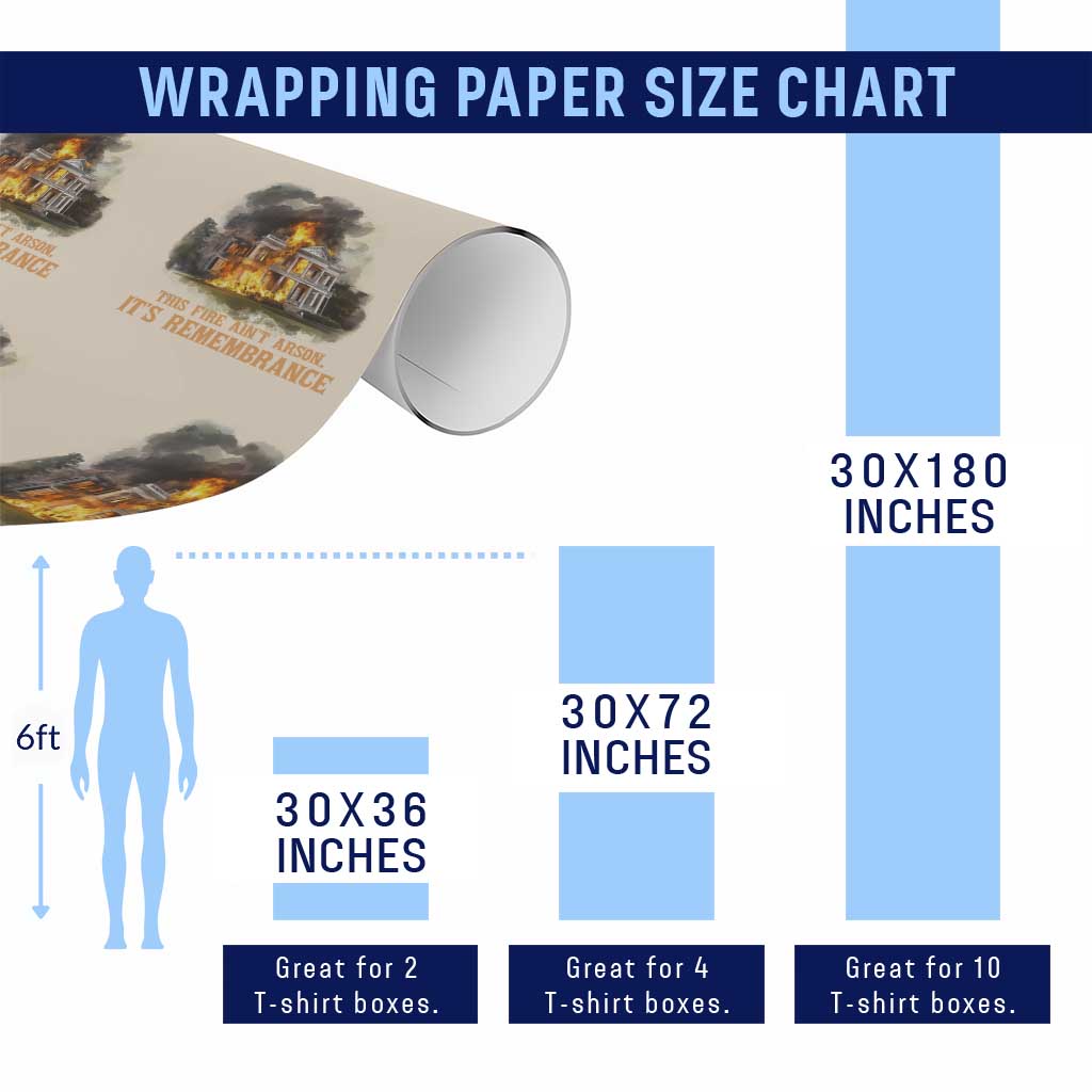 Juneteenth Ancestral Justice Wrapping Paper Roll This Fire Aint Arson It is Remembrance Black History - Wonder Print Shop