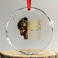 Juneteenth Black Queen Nutritional Facts Crystal Glass Ornament Afro Melanin Queen