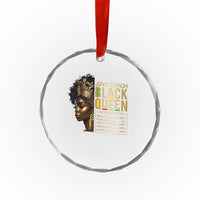Juneteenth Black Queen Nutritional Facts Crystal Glass Ornament Afro Melanin Queen