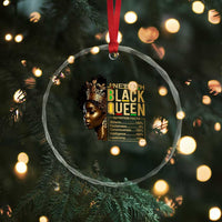Juneteenth Black Queen Nutritional Facts Crystal Glass Ornament Afro Melanin Queen