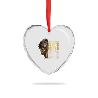 Juneteenth Black Queen Nutritional Facts Heart Crystal Glass Ornament Afro Melanin Queen