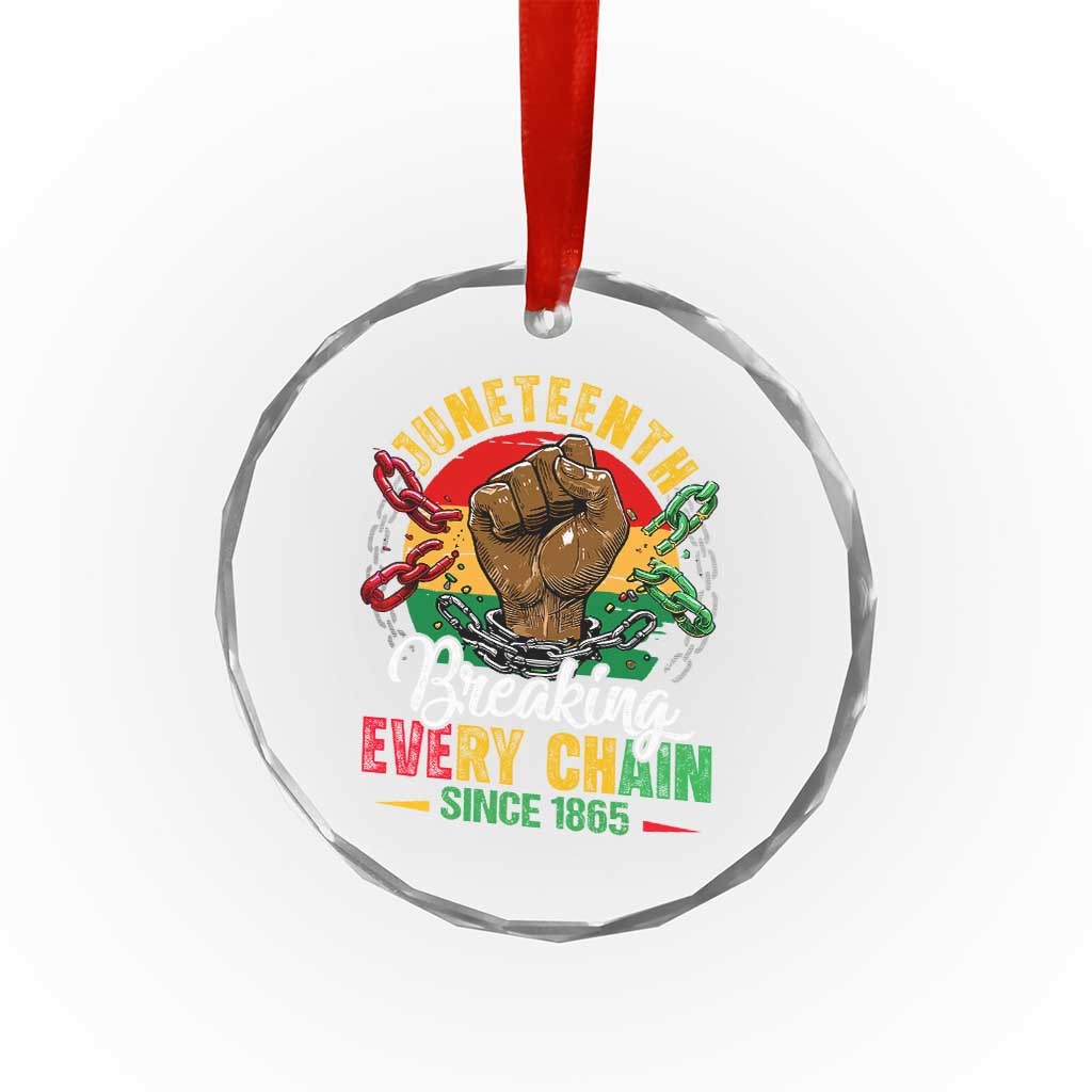 Juneteenth Breaking Every Chain Since 1865 Crystal Glass Ornament Retro Vintage - Wonder Print Shop