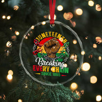 Juneteenth Breaking Every Chain Since 1865 Crystal Glass Ornament Retro Vintage - Wonder Print Shop