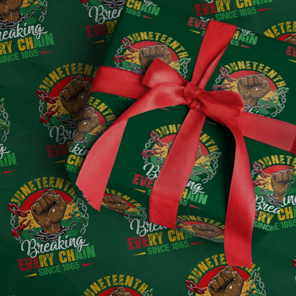 Juneteenth Breaking Every Chain Since 1865 Wrapping Paper Roll Retro Vintage - Wonder Print Shop