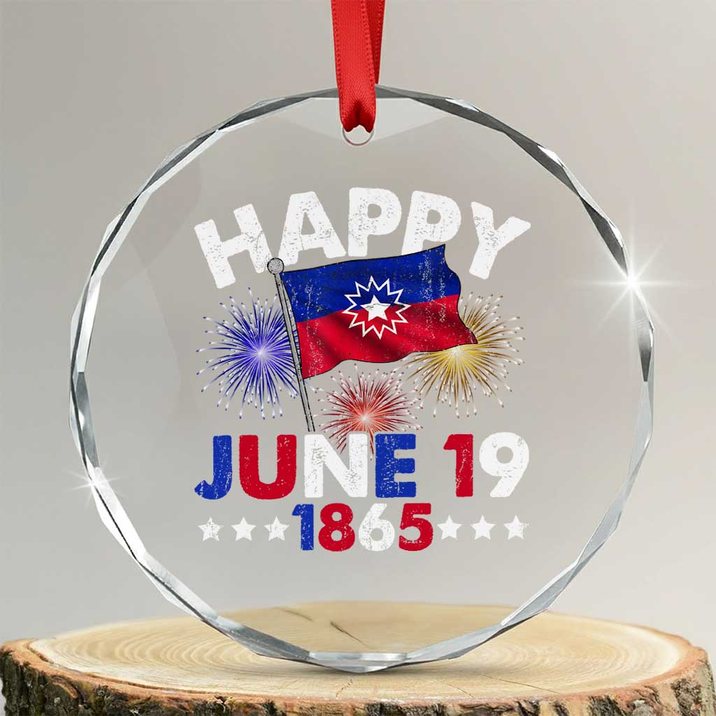 Juneteenth Flag Crystal Glass Ornament Black Freedom Black History June 19 1865 - Wonder Print Shop