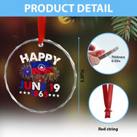 Juneteenth Flag Crystal Glass Ornament Black Freedom Black History June 19 1865 - Wonder Print Shop