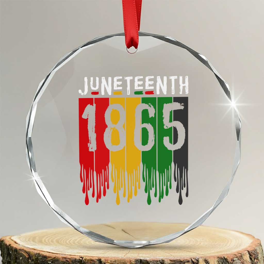 Juneteenth Freedom Pride Crystal Glass Ornament African American Heritage Graphic