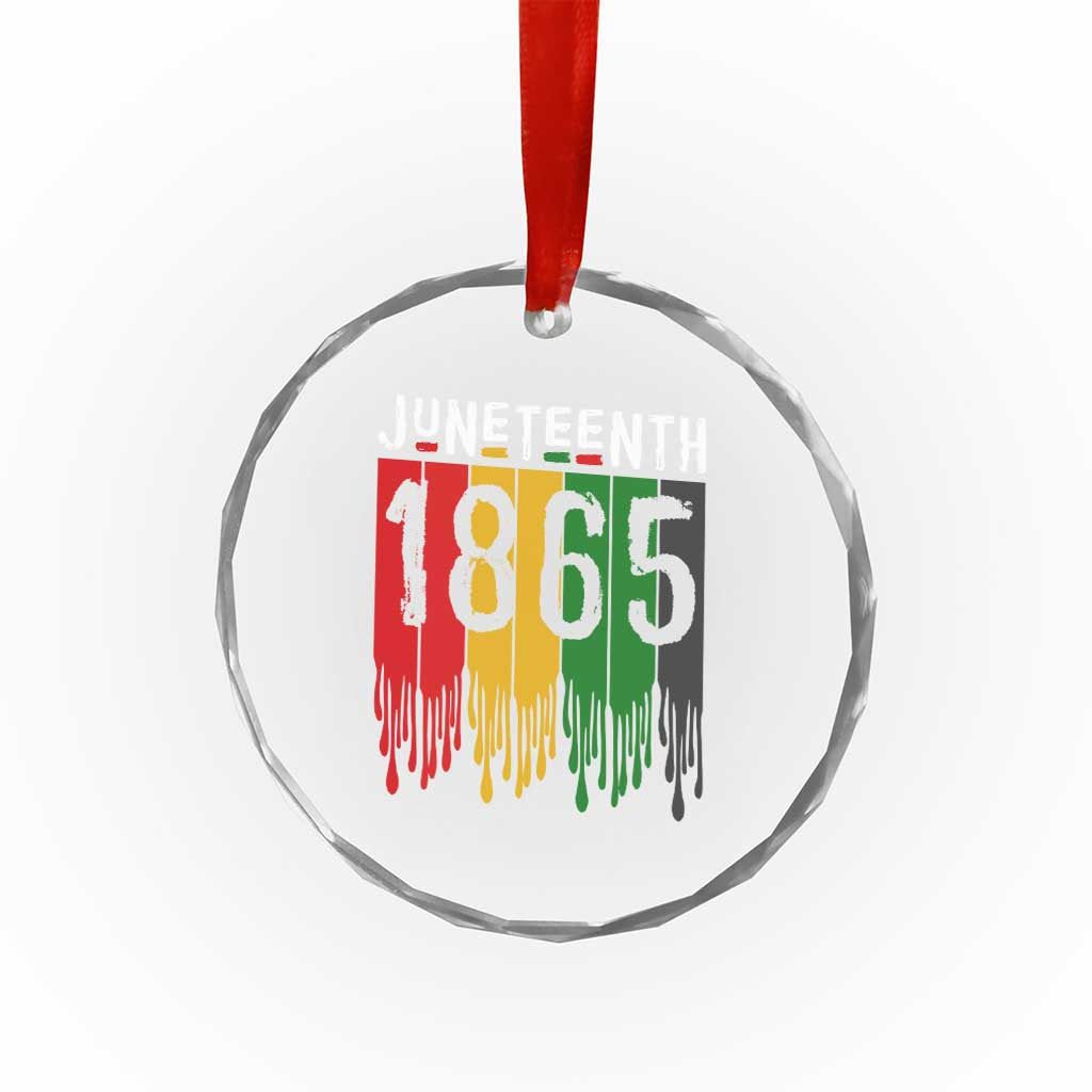 Juneteenth Freedom Pride Crystal Glass Ornament African American Heritage Graphic
