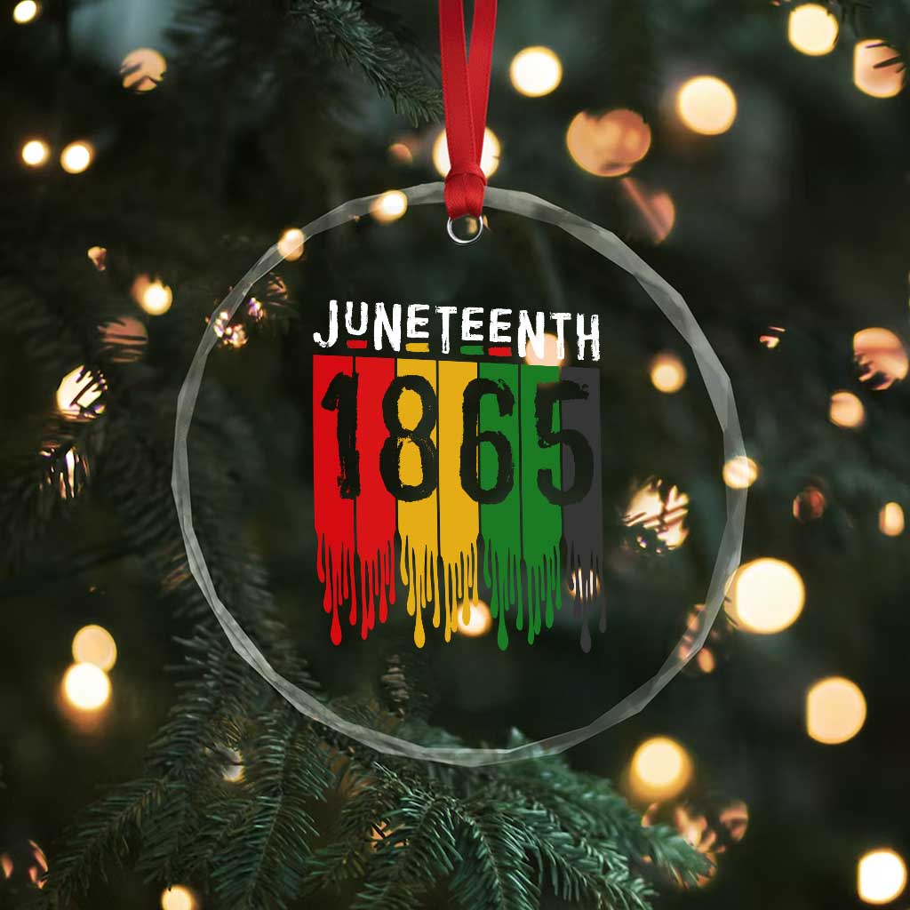 Juneteenth Freedom Pride Crystal Glass Ornament African American Heritage Graphic