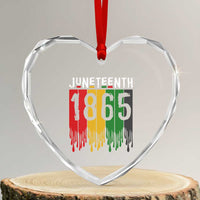 Juneteenth Freedom Pride Heart Crystal Glass Ornament African American Heritage Graphic