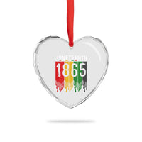 Juneteenth Freedom Pride Heart Crystal Glass Ornament African American Heritage Graphic