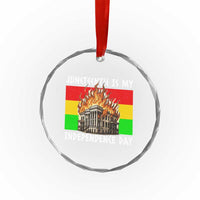 Juneteenth Is My Independence Day Crystal Glass Ornament Bold Afro Liberation Pan-African Flag - Wonder Print Shop