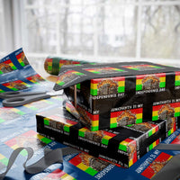 Juneteenth Is My Independence Day Wrapping Paper Roll Bold Afro Liberation Pan-African Flag - Wonder Print Shop