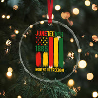 Juneteenth Rooted In Freedom 1865 Crystal Glass Ornament African American Pride