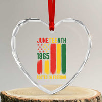 Juneteenth Rooted In Freedom 1865 Heart Crystal Glass Ornament African American Pride