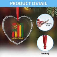 Juneteenth Rooted In Freedom 1865 Heart Crystal Glass Ornament African American Pride