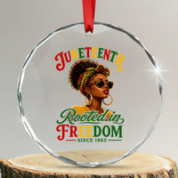 Juneteenth Rooted In Freedom Since 1865 Crystal Glass Ornament Black Women African American