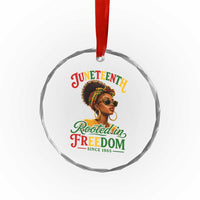 Juneteenth Rooted In Freedom Since 1865 Crystal Glass Ornament Black Women African American