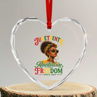 Juneteenth Rooted In Freedom Since 1865 Heart Crystal Glass Ornament Black Women African American