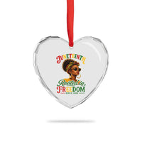 Juneteenth Rooted In Freedom Since 1865 Heart Crystal Glass Ornament Black Women African American
