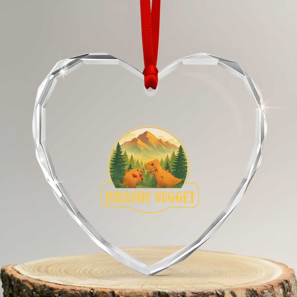 Jurassic Nugget World Dino Heart Crystal Glass Ornament Nugget Lover Gift - Wonder Print Shop
