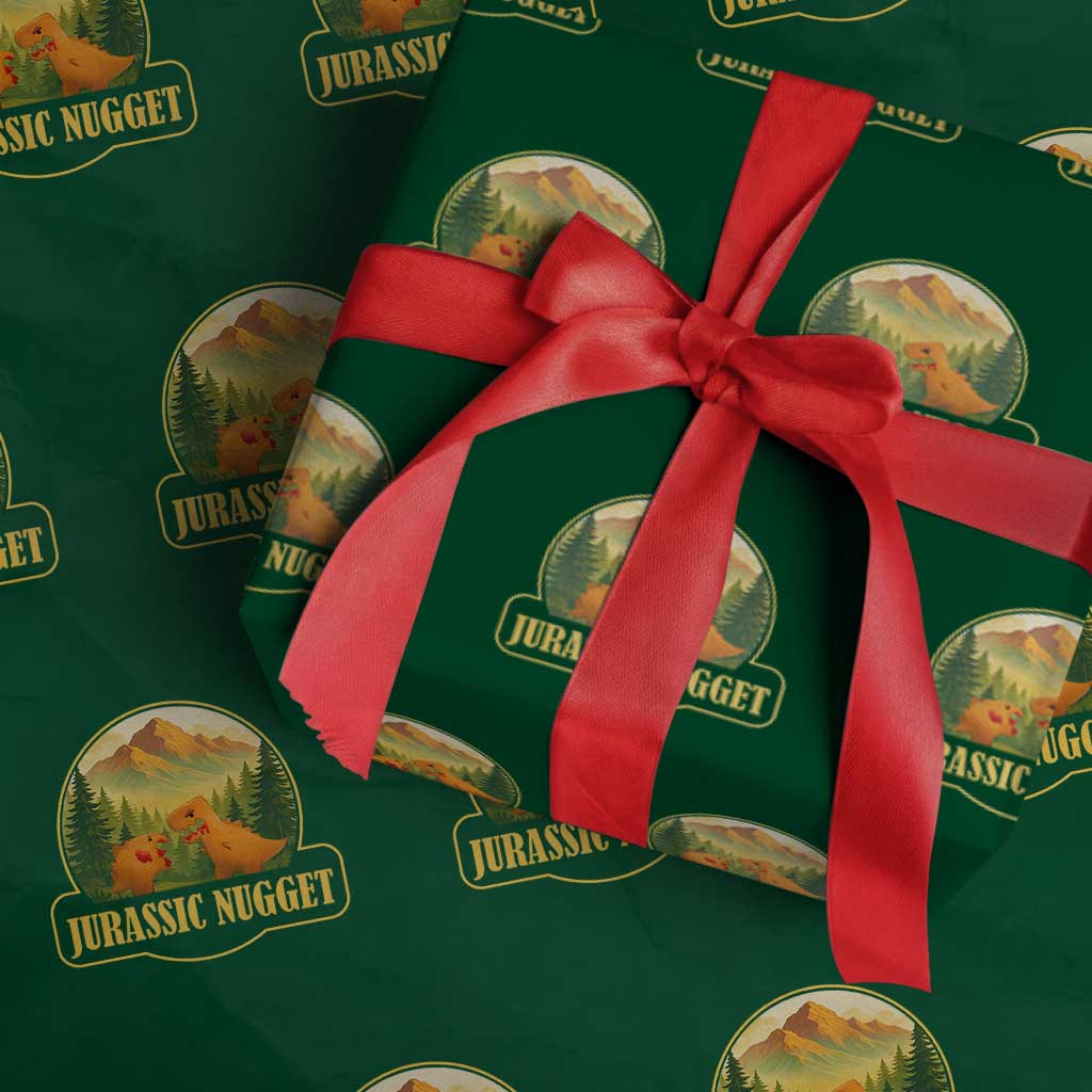 Jurassic Nugget World Dino Wrapping Paper Roll Nugget Lover Gift - Wonder Print Shop