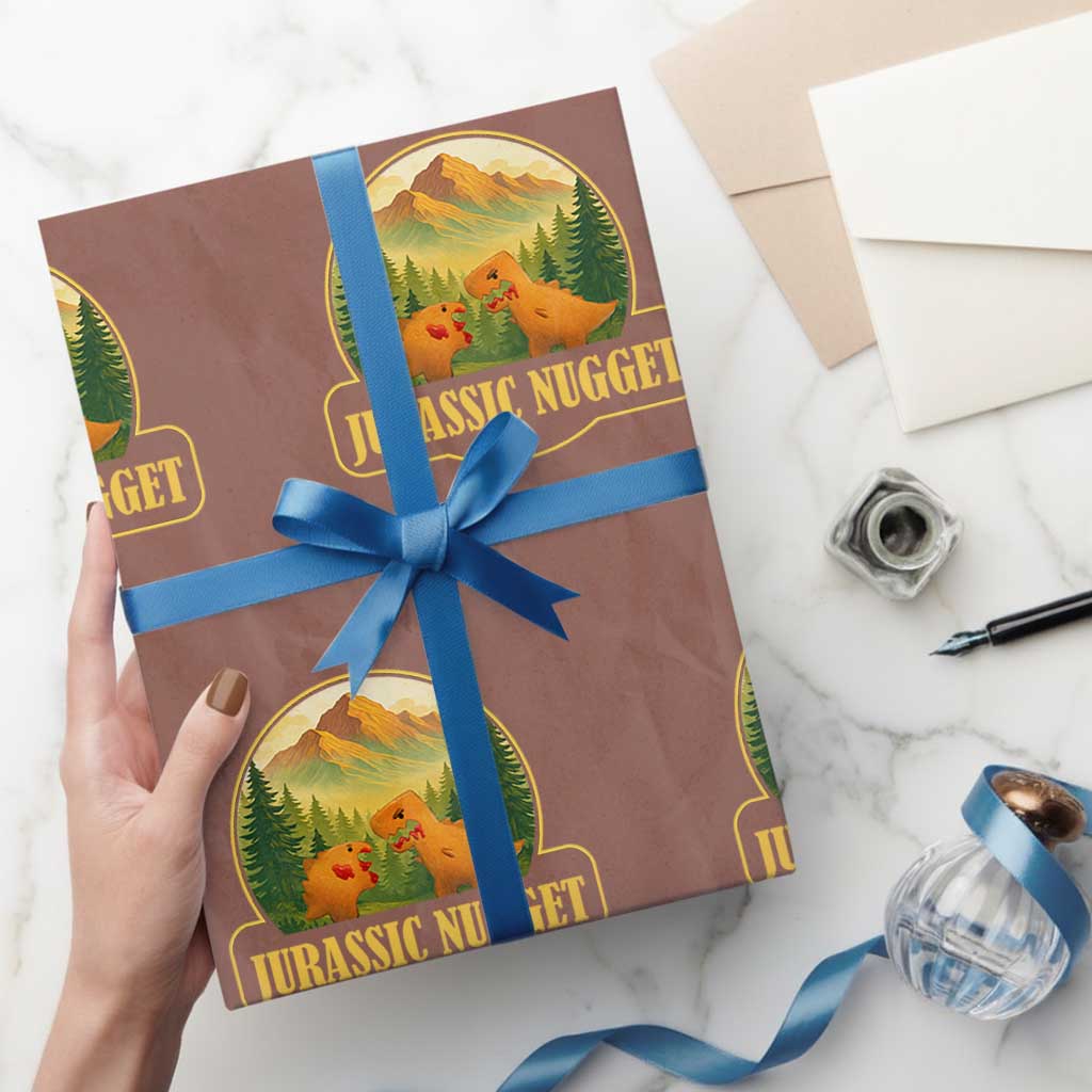 Jurassic Nugget World Dino Wrapping Paper Roll Nugget Lover Gift - Wonder Print Shop