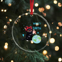 Just A Cat Who Loves The Earth Crystal Glass Ornament Earth Day Cat Lover Gift