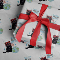 Just A Cat Who Loves The Earth Wrapping Paper Roll Earth Day Cat Lover Gift
