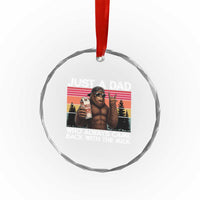 Just a Dad Who Always Came Back with The Milk Crystal Glass Ornament Funny Father's Day Gift