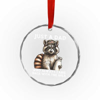 Just A Dad Who Always Came Back With The Milk Crystal Glass Ornament Retro Raccoon Camo Fathers Day - Wonder Print Shop