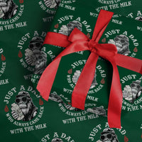 Just A Dad Who Always Came Back With The Milk Funny Bigfoot Father's Day Wrapping Paper Roll