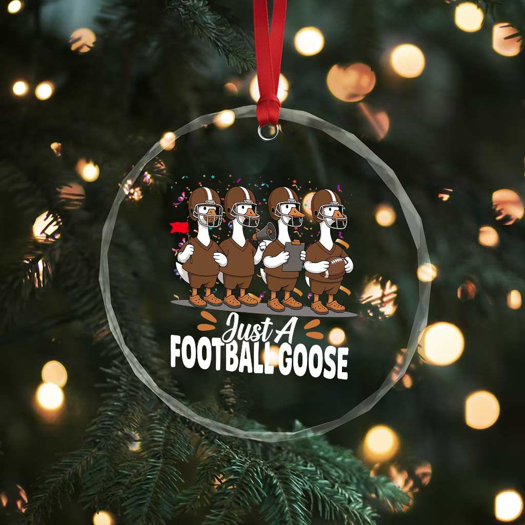 Just A Football Goose Crystal Glass Ornament Animal Sports Fan Gift - Wonder Print Shop
