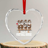 Just A Football Goose Heart Crystal Glass Ornament Animal Sports Fan Gift - Wonder Print Shop