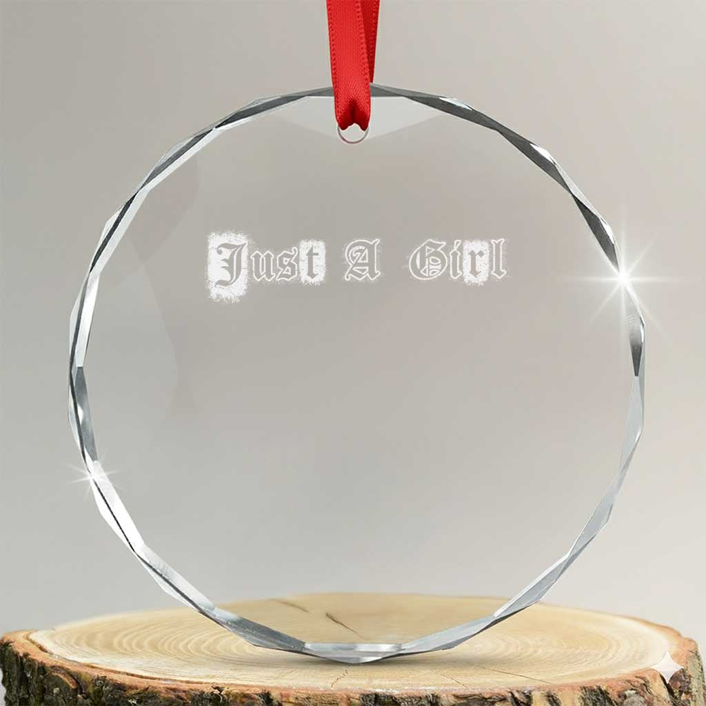 Just A Girl Crystal Glass Ornament Gothic Blackletter Typography Design