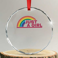 Just A Girl LGBTQ Pride Month Crystal Glass Ornament
