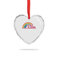 Just A Girl LGBTQ Pride Month Heart Crystal Glass Ornament