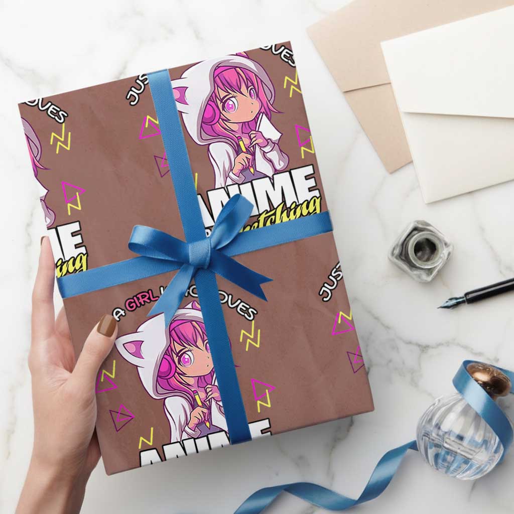 Just A Girl Who Loves Anime and Sketching Wrapping Paper Roll Japan Kawaii Otaku Manga Lover