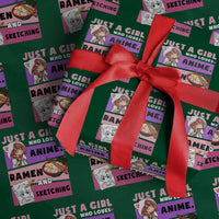 Just A Girl Who Loves Anime Ramen And Sketching Wrapping Paper Roll Cute Japan Kawaii Otaku Manga Lover