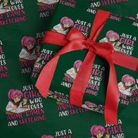 Just A Girl Who Loves Anime Ramen And Sketching Wrapping Paper Roll Japan Kawaii Otaku Manga Lover