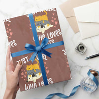 Just A Girl Who Loves Cats Wrapping Paper Roll Cute Kittens Pet Lover - Wonder Print Shop