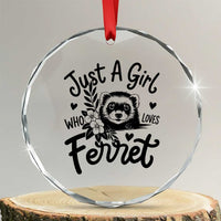 Just a Girl Who Loves Ferrets Crystal Glass Ornament Exotic Pet Owner Gift